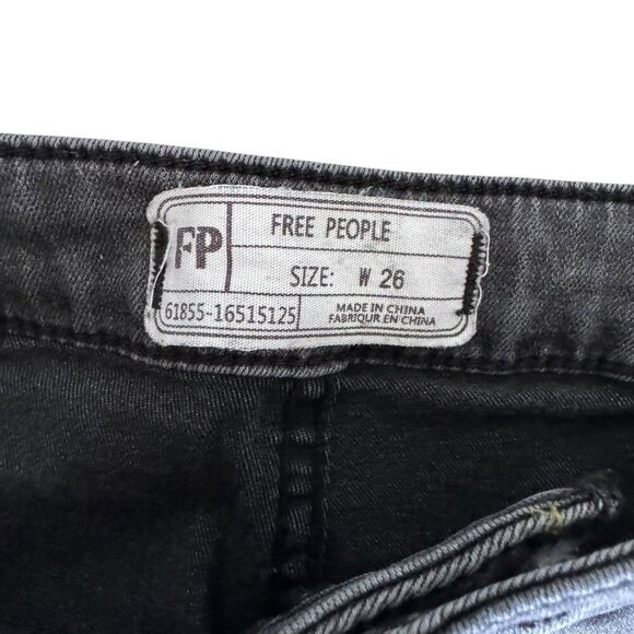 Free People We The Free Just Float On Flare Jeans Black Size 26 Bell Bottom - Picture 5 of 12